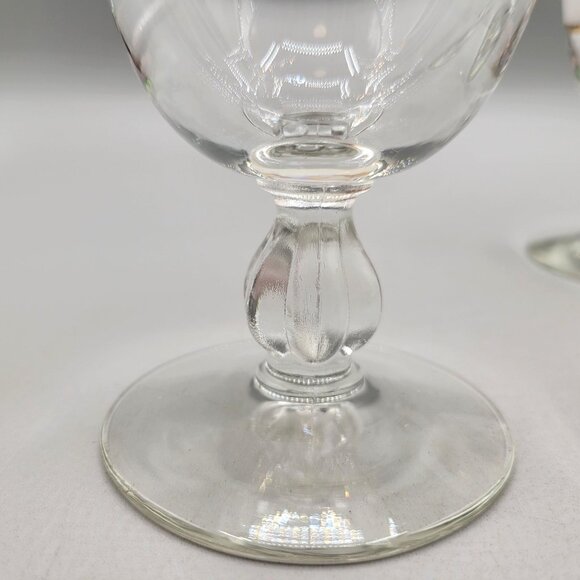 Vintage Libbey Golden Foliage Water Goblets Clear Pedestal Base Set of 3 - Picture 4 of 7